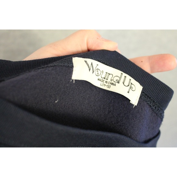 NEW Halloween LS Sweat Shirt Wound Up size Large Navy Crewneck Hexes on my Exes - Picture 9 of 16